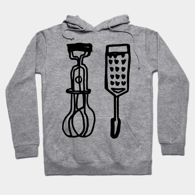 Retro Kitchen Utensils Hoodie by SWON Design